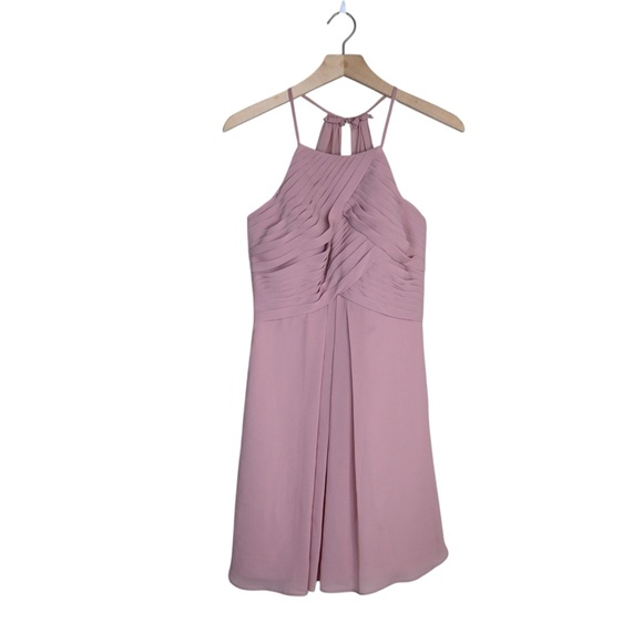 Azazie Ginny Junior Special Occasion A-Line Chiffon Dress in Dusty Rose  Small - Picture 3 of 11